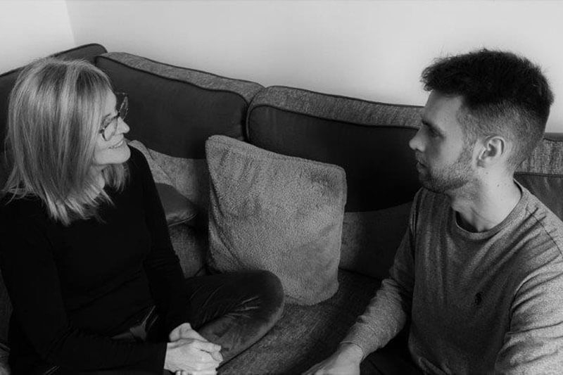 Dr Yates and Joe Yates in a mock up therapy session