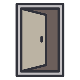 Open door with neutral colours