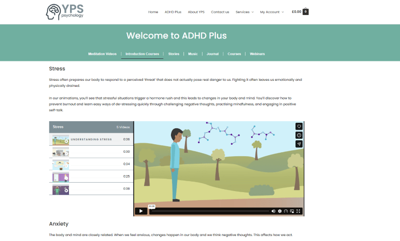 ADHD Plus stress and anxiety support videos