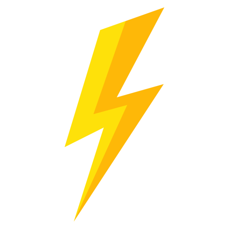 Bright yellow lightning bolt symbol