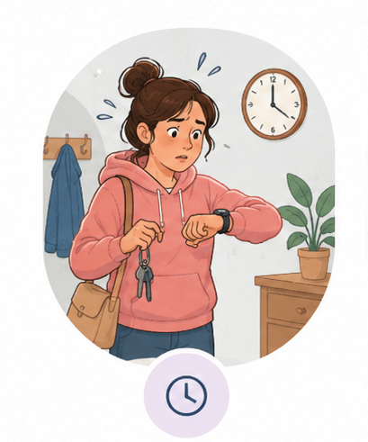 lady late for work due to time blindness